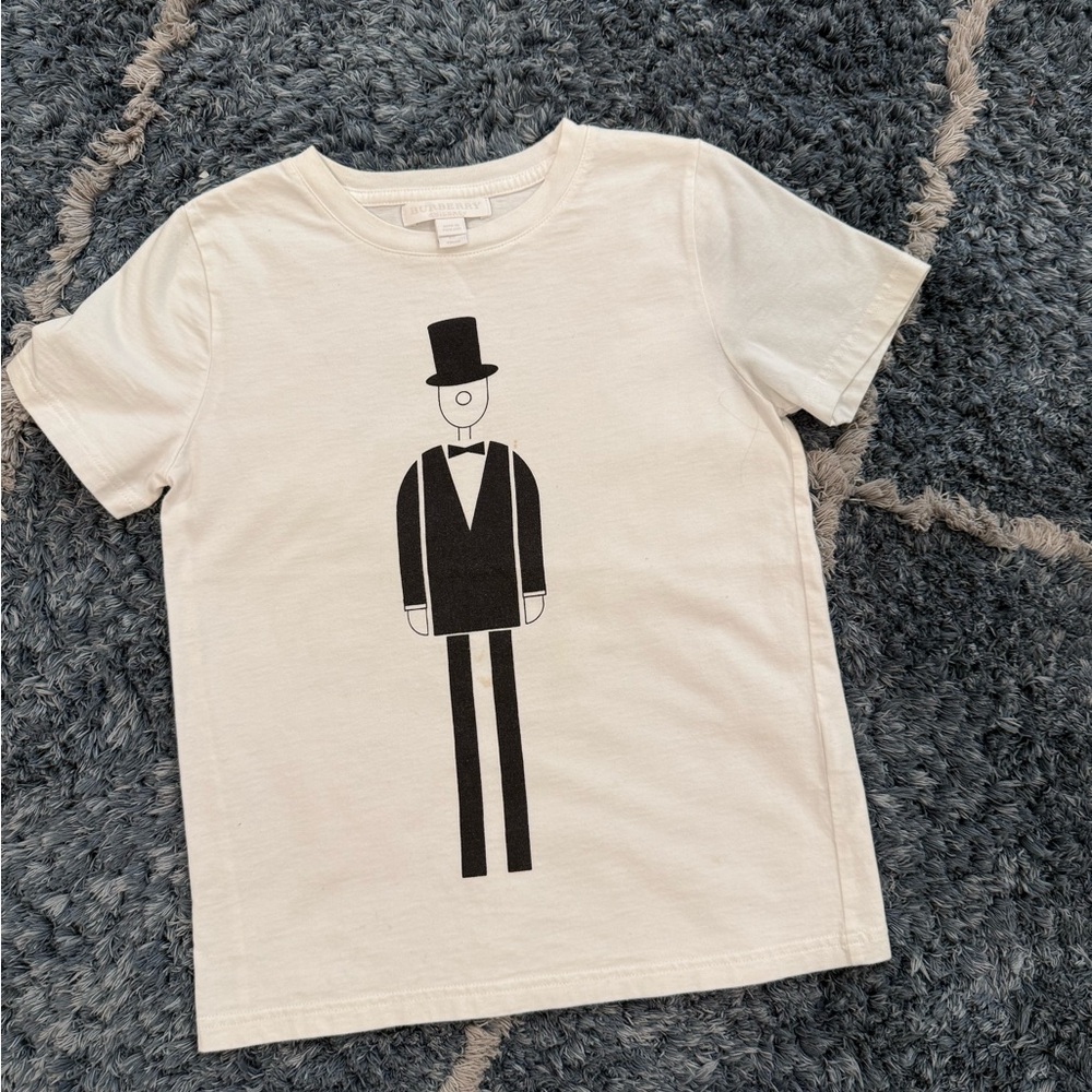Burberry Kids Tee - White with Black Graphic